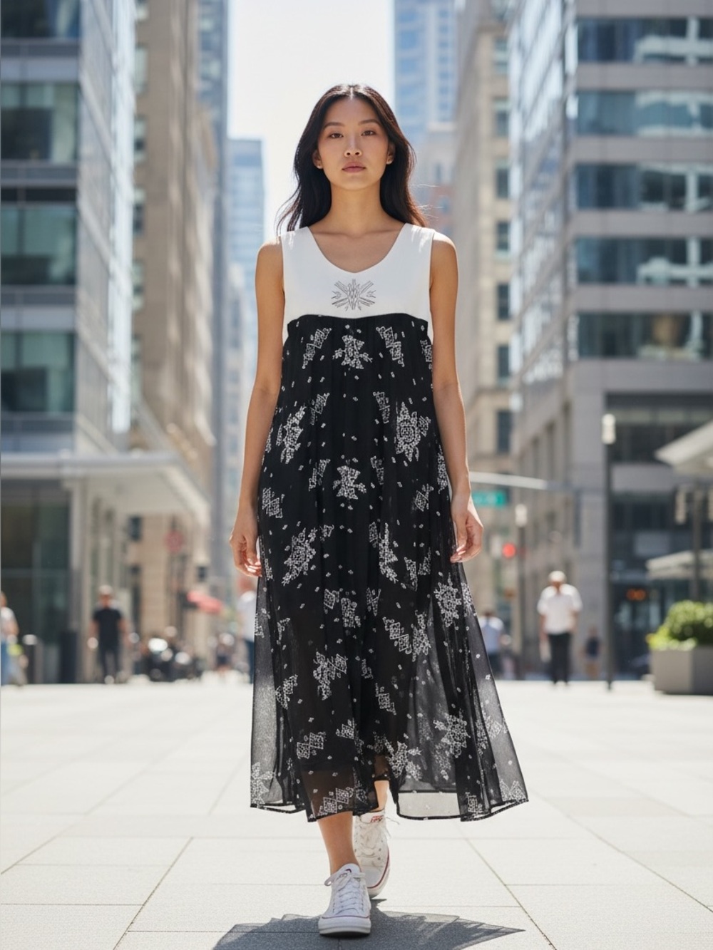 Twelfth Street Cynthia Vincent Silk &Leather Dress